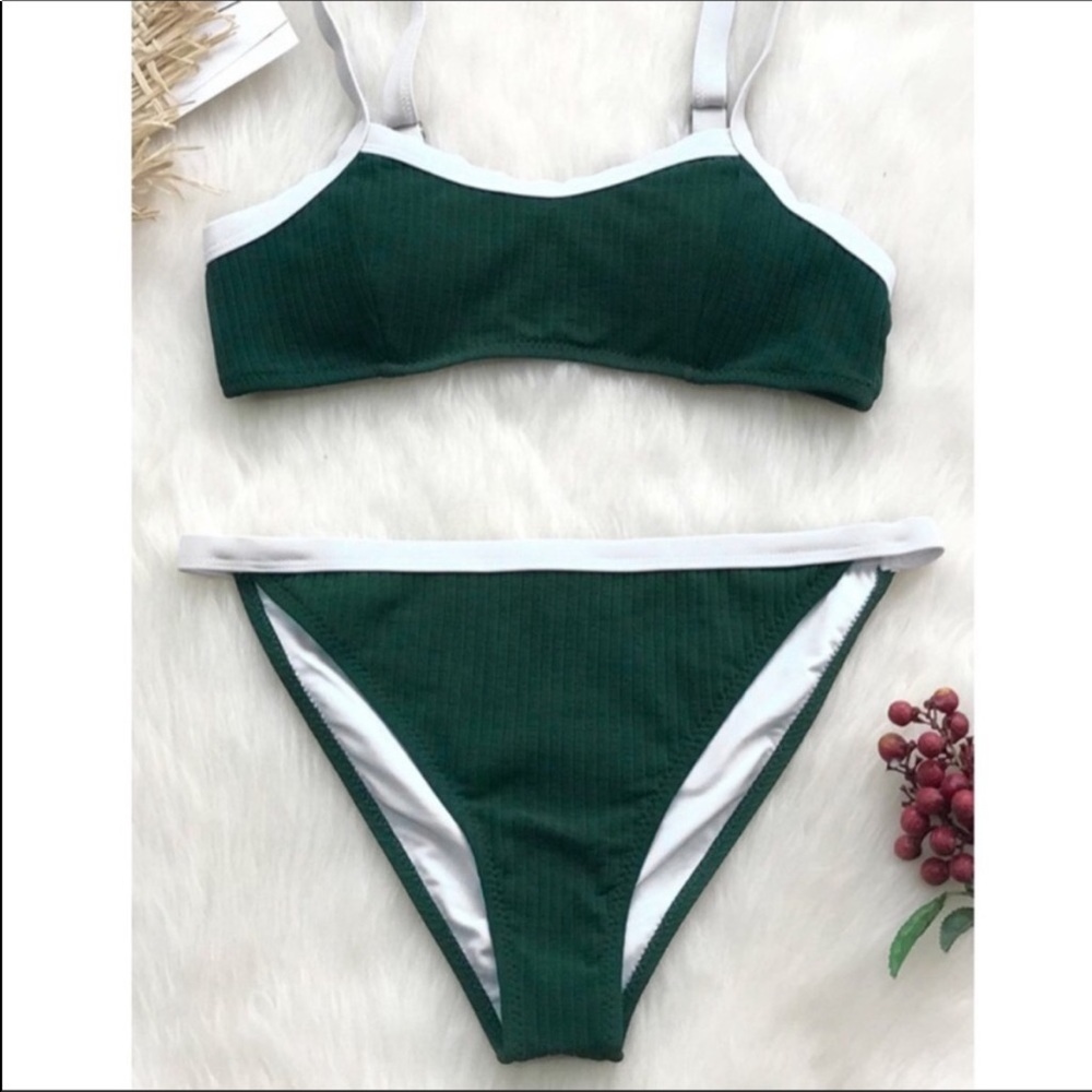 *NEW* CUPSHE DARK GREEN BIKINI SWIMSUIT
